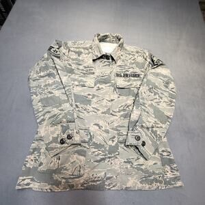 US Air Force ABU Coat Womens 8R Camouflage Utility Jacket Senior Airman Patch Ca